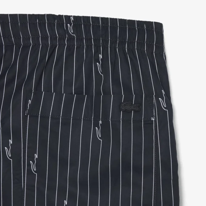 Baumwollshorts mit Krokodil-Print und Streifen