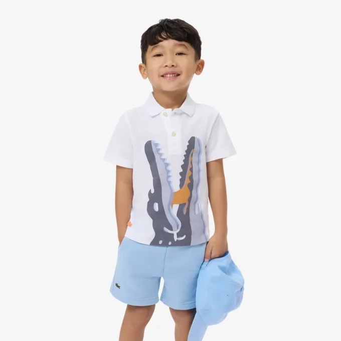 Bedrucktes Baumwoll-Poloshirt