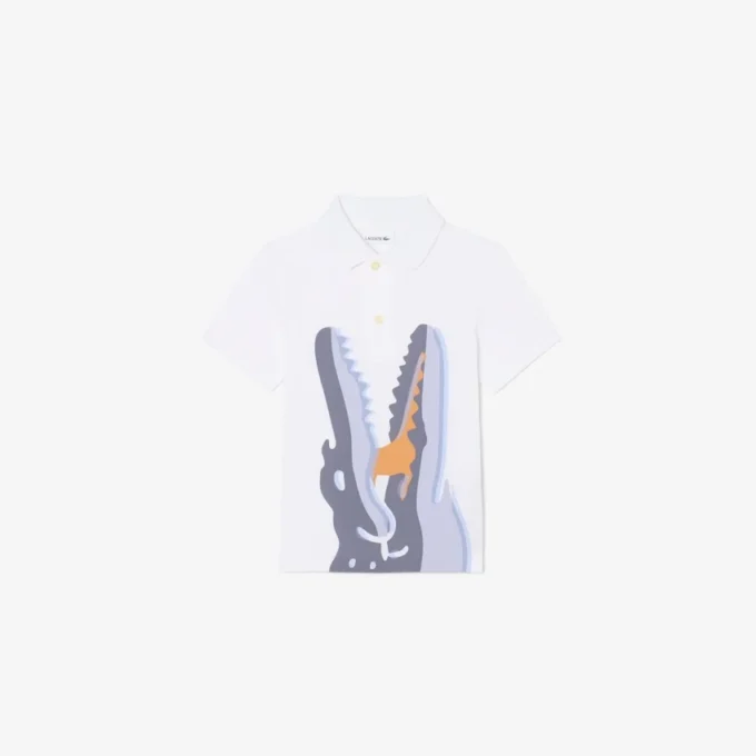 Bedrucktes Baumwoll-Poloshirt