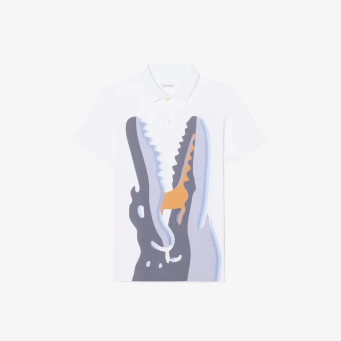 Bedrucktes Baumwoll-Poloshirt