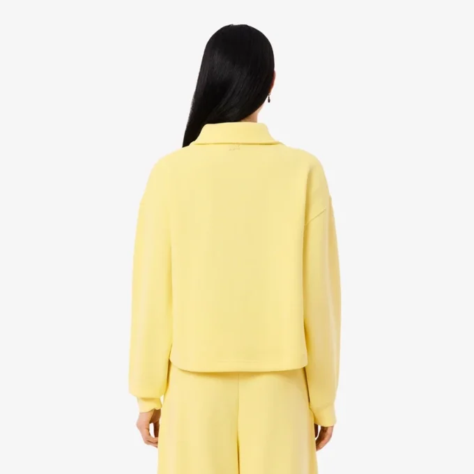 Übergroßes geripptes Polo-Sweatshirt
