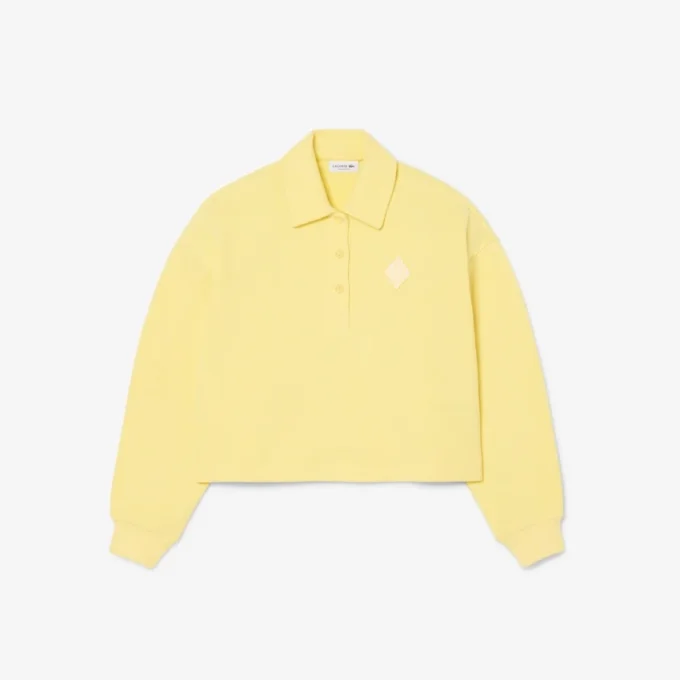 Übergroßes geripptes Polo-Sweatshirt