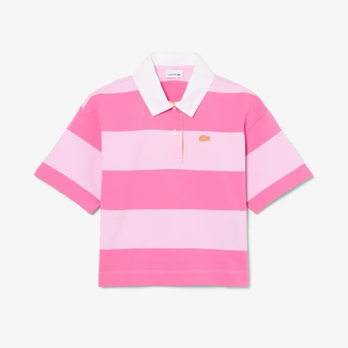 Übergroßes gestreiftes Rugby-Poloshirt aus Baumwolle
