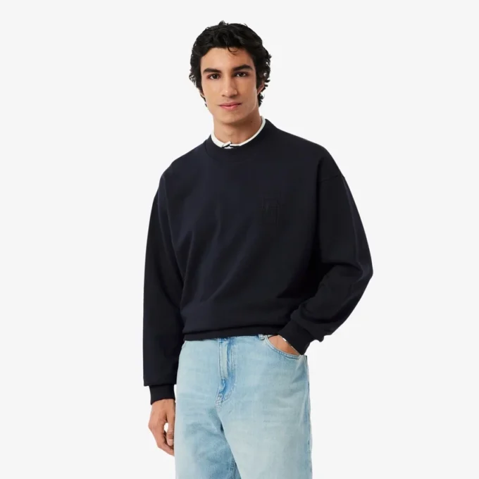 Besticktes Fleece-Sweatshirt