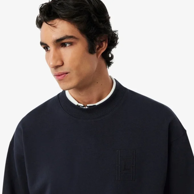 Besticktes Fleece-Sweatshirt