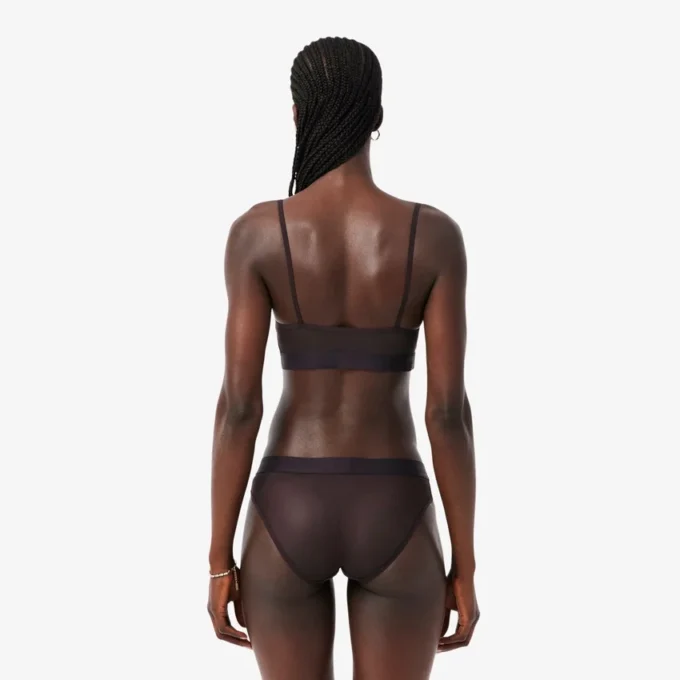 Bralette aus Mesh mit Krokodil-Akzent