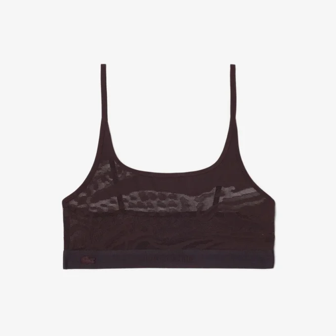Bralette aus Mesh mit Krokodil-Akzent