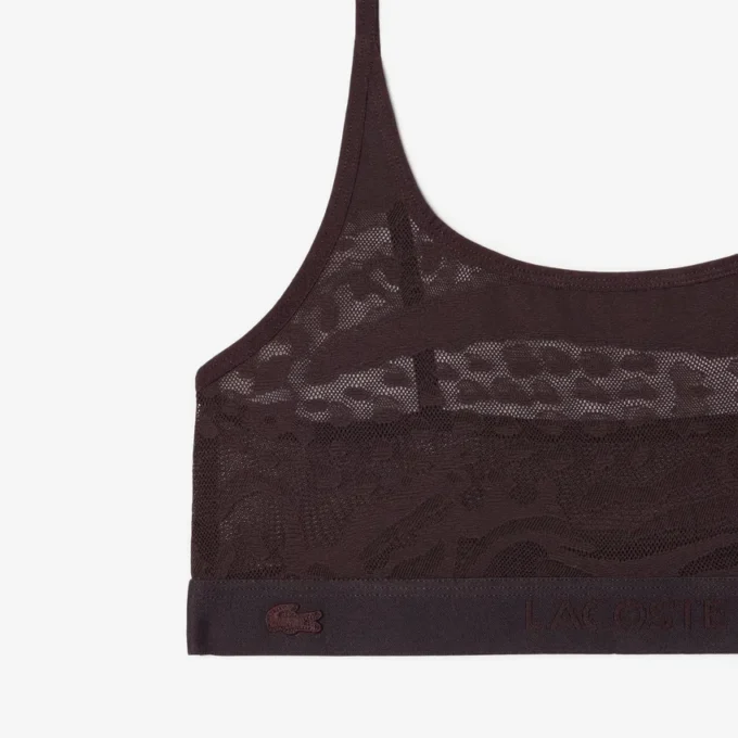 Bralette aus Mesh mit Krokodil-Akzent