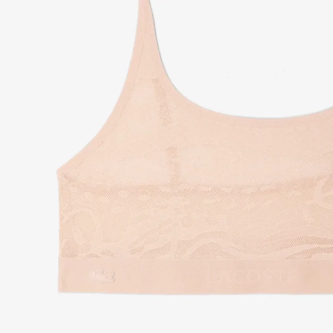 Bralette aus Mesh mit Krokodil-Akzent