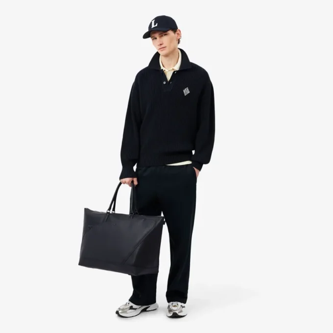 Club Lacoste Wochenendtasche aus genarbtem Leder