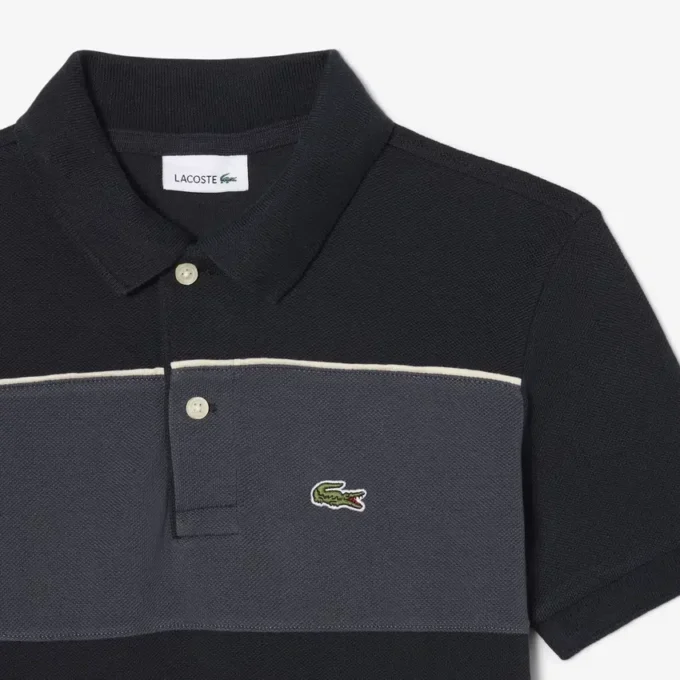 Colorblock-Poloshirt im Petit-Piqué-Stil