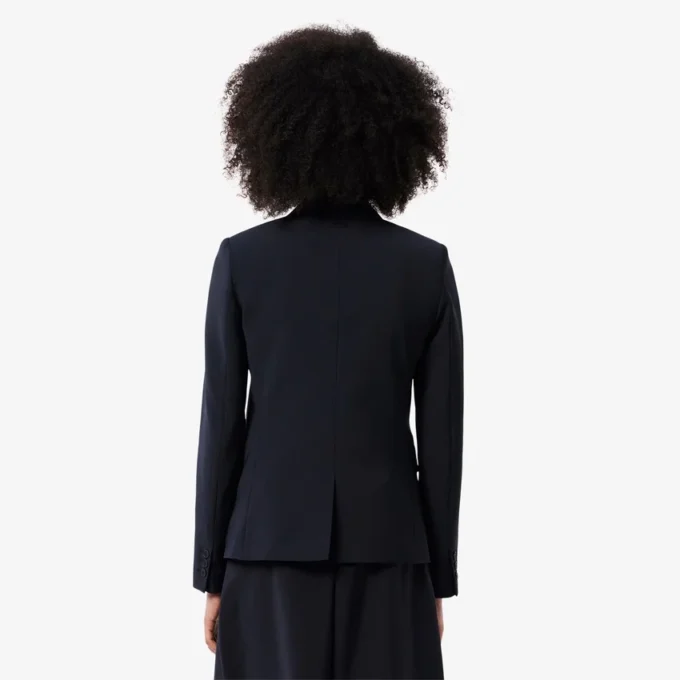 Damen-Blazer aus Wolle mit gesticktem Logo und schmaler Passform