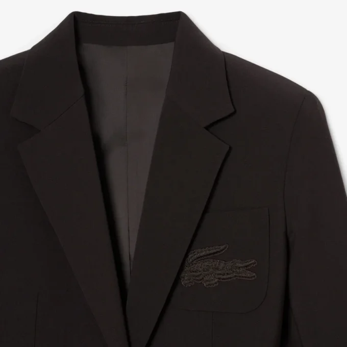 Damen-Blazer aus Wolle mit gesticktem Logo und schmaler Passform