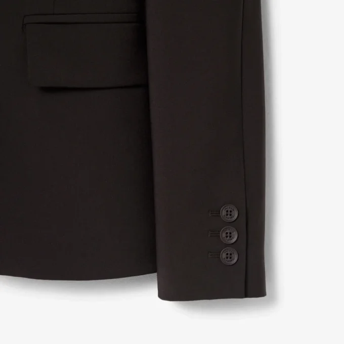 Damen-Blazer aus Wolle mit gesticktem Logo und schmaler Passform