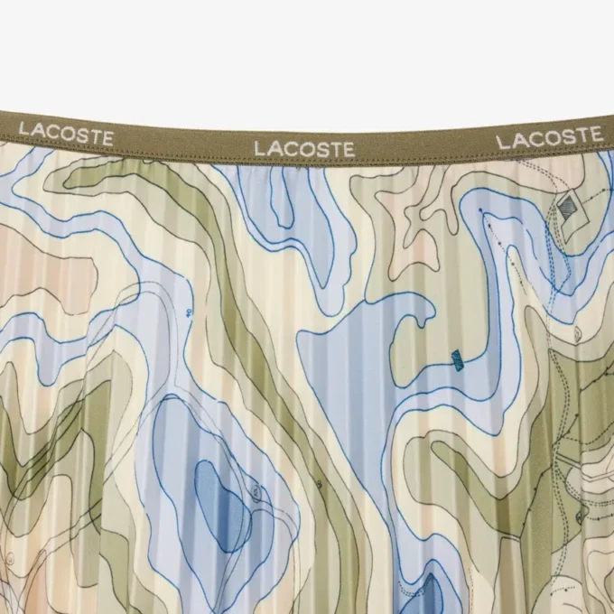 Damen-Faltenrock mit Topography-Print