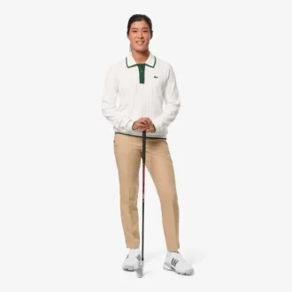 Damen-Golf-Pullover mit Stretch-Poloshirt-Kragen