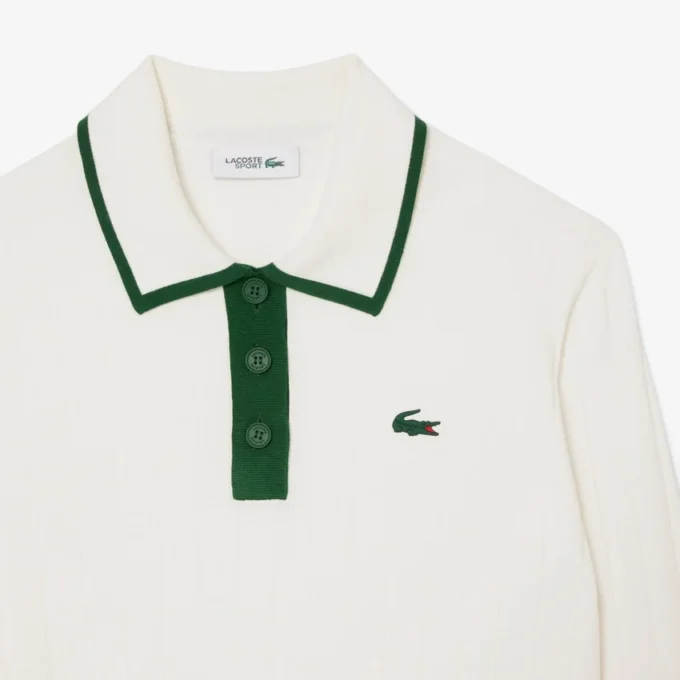 Damen-Golf-Pullover mit Stretch-Poloshirt-Kragen