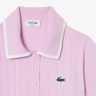 Damen-Golfpullover mit Polokragen und kurzen Ärmeln