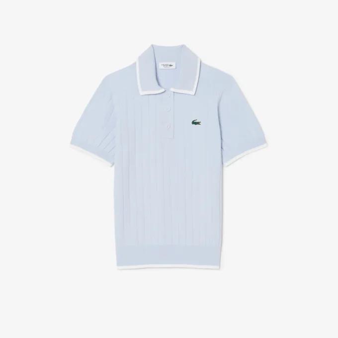 Damen-Golfpullover mit Polokragen und kurzen Ärmeln