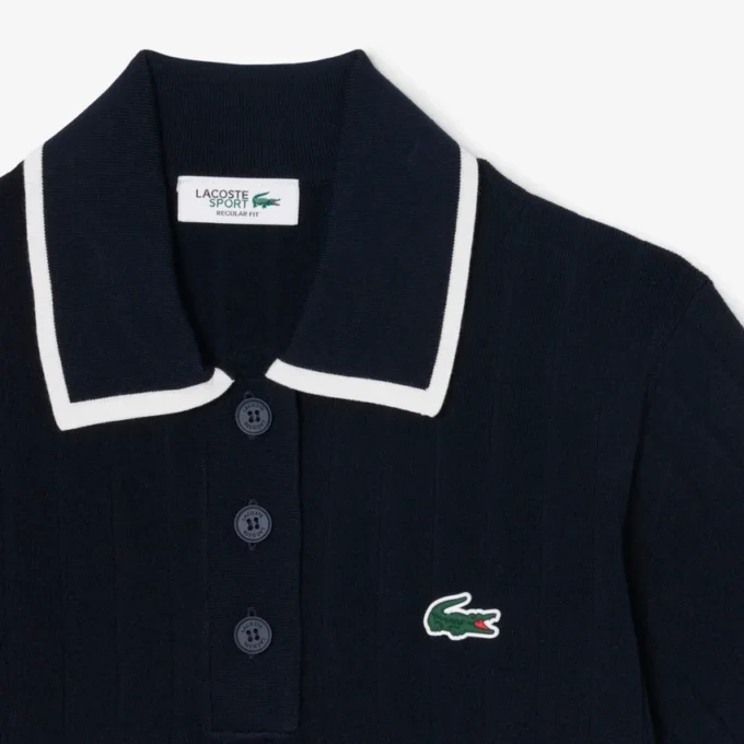 Damen-Golfpullover mit Polokragen und kurzen Ärmeln