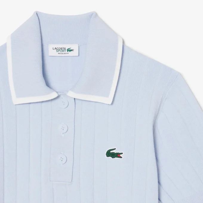 Damen-Golfpullover mit Polokragen und kurzen Ärmeln