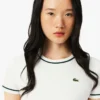 Damen-Jersey-T-Shirt mit Kontrastbesatz