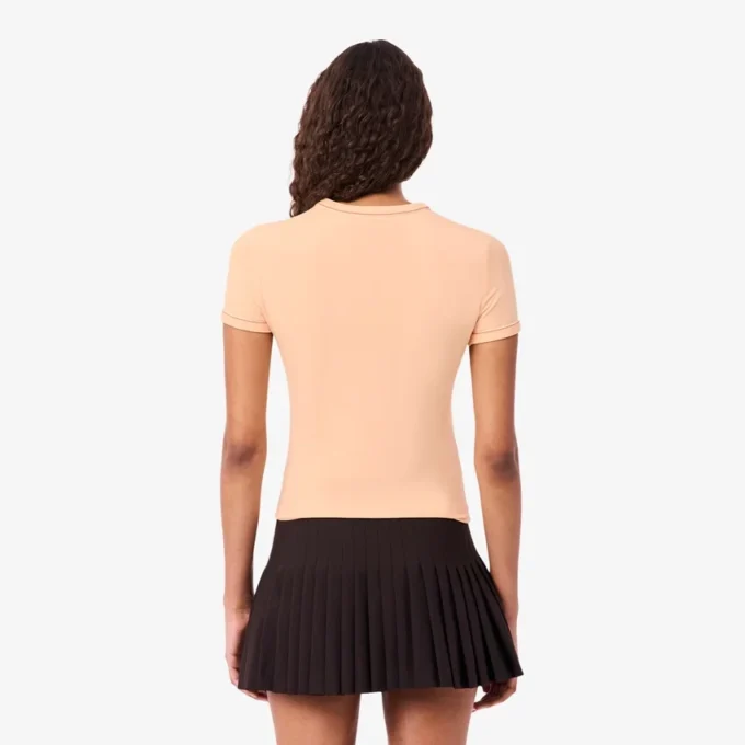 Damen-Jersey-T-Shirt mit Kontrastbesatz