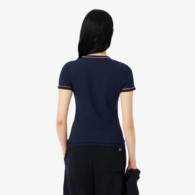Damen-Jersey-T-Shirt mit Kontrastbesatz