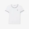 Damen-Jersey-T-Shirt mit Kontrastbesatz