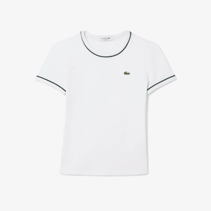 Damen-Jersey-T-Shirt mit Kontrastbesatz