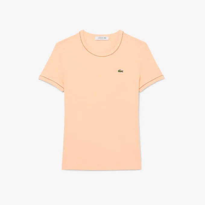 Damen-Jersey-T-Shirt mit Kontrastbesatz