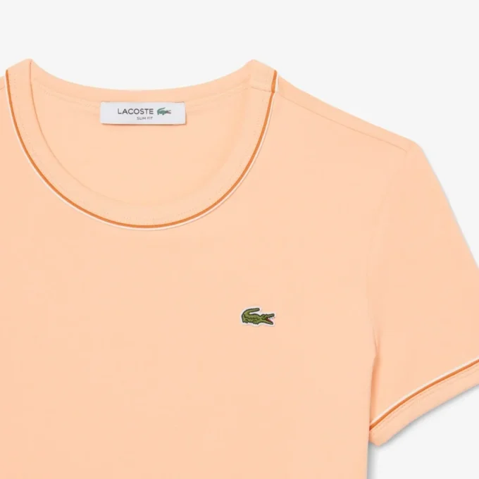 Damen-Jersey-T-Shirt mit Kontrastbesatz