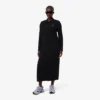 Damen-Kleid aus gerippter Baumwolle mit Polo-Kragen in Slim-Fit-Passform