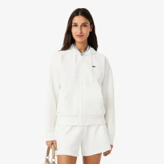 Damen-Piqué-Hoodie mit Reißverschluss