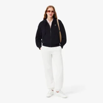 Damen-Piqué-Hoodie mit Reißverschluss