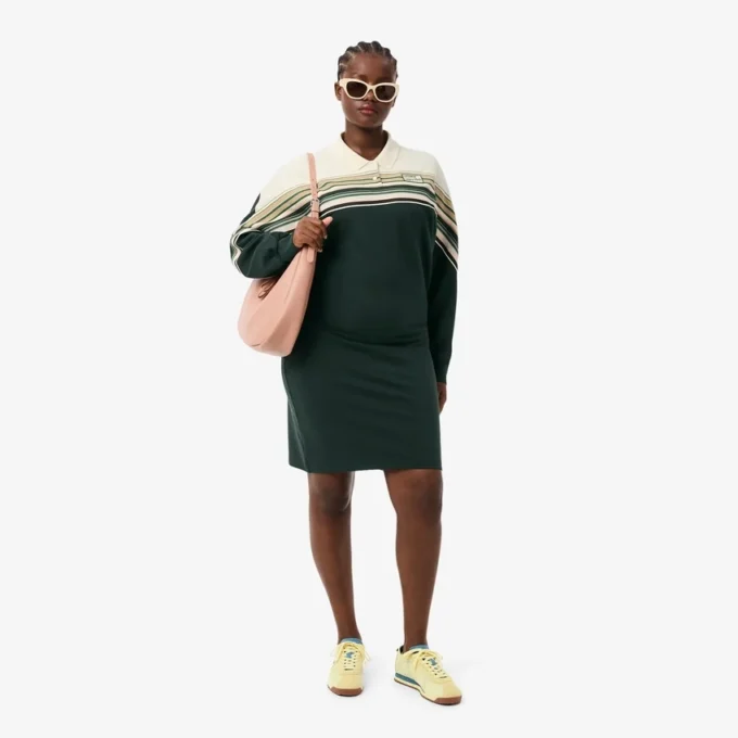Damen-Piqué-Kleid in Slim Fit, hergestellt in Frankreich