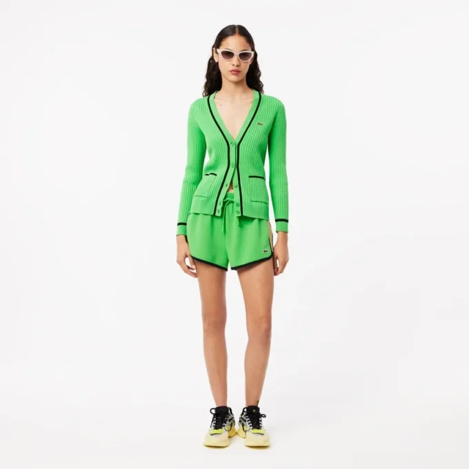 Damen-Piqué-Shorts mit Kontrasteinsätzen