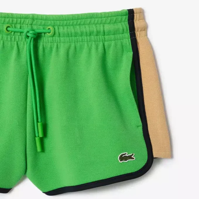 Damen-Piqué-Shorts mit Kontrasteinsätzen