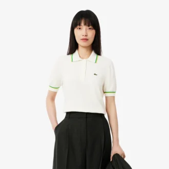 Damen-Poloshirt aus nahtloser 3D-Stretch-Baumwolle in verkürzter Passform