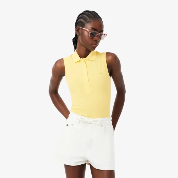 Damen-Poloshirt L.12.12 Slim Fit, ärmellos, Stretch
