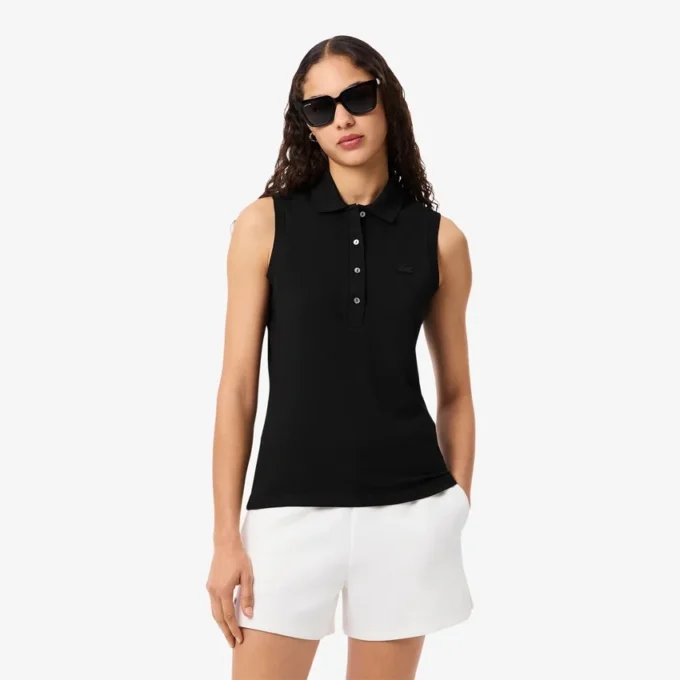 Damen-Poloshirt L.12.12 Slim Fit, ärmellos, Stretch