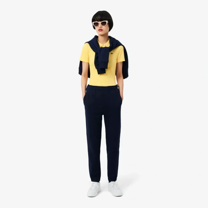 Damen-Poloshirt L.12.D Slim Fit aus gerippter Baumwolle