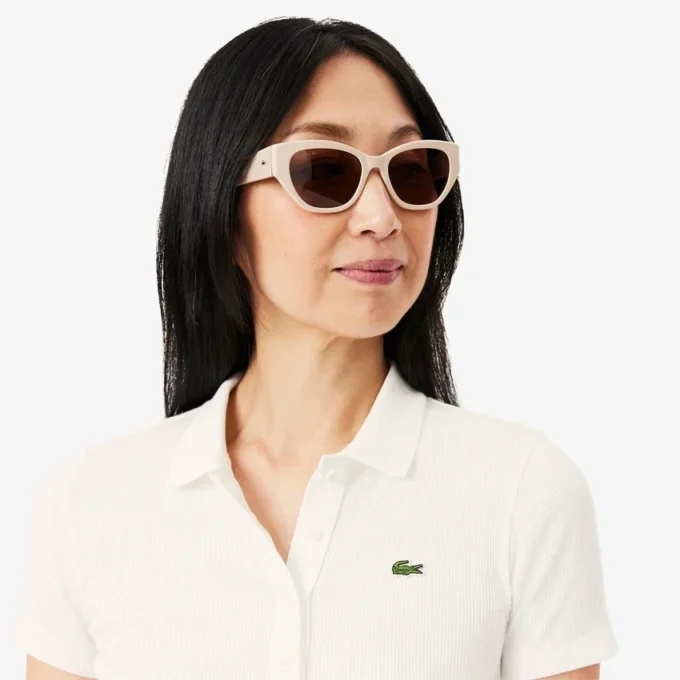 Damen-Poloshirt L.12.D Slim Fit aus gerippter Baumwolle
