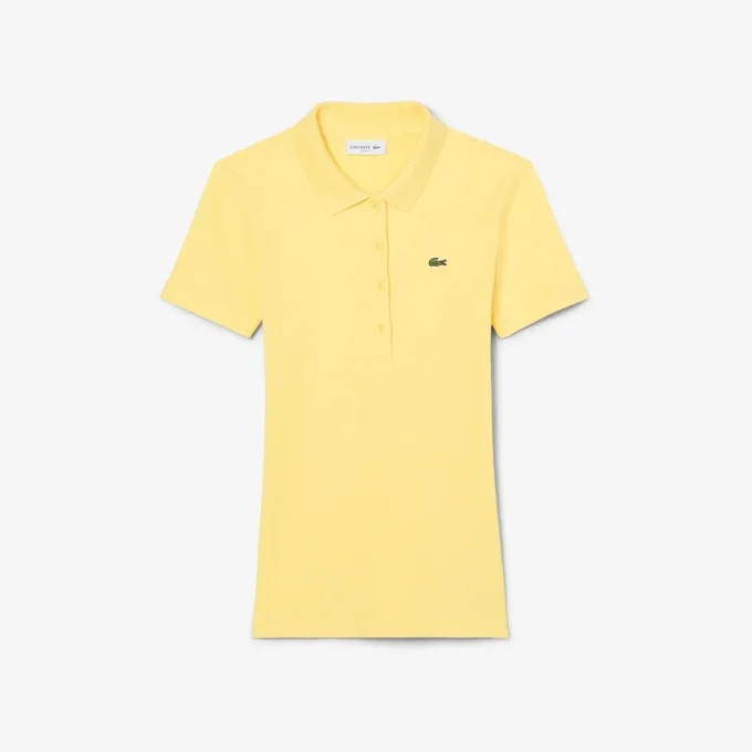 Damen-Poloshirt L.12.D Slim Fit aus gerippter Baumwolle
