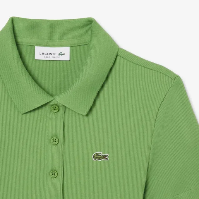 Damen-Poloshirt L.12.D Slim Fit aus gerippter Baumwolle
