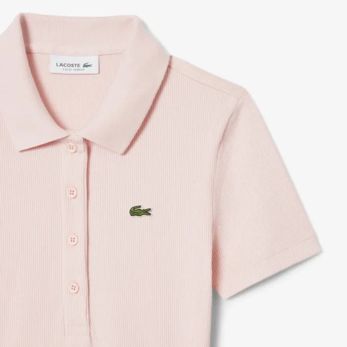 Damen-Poloshirt L.12.D Slim Fit aus gerippter Baumwolle