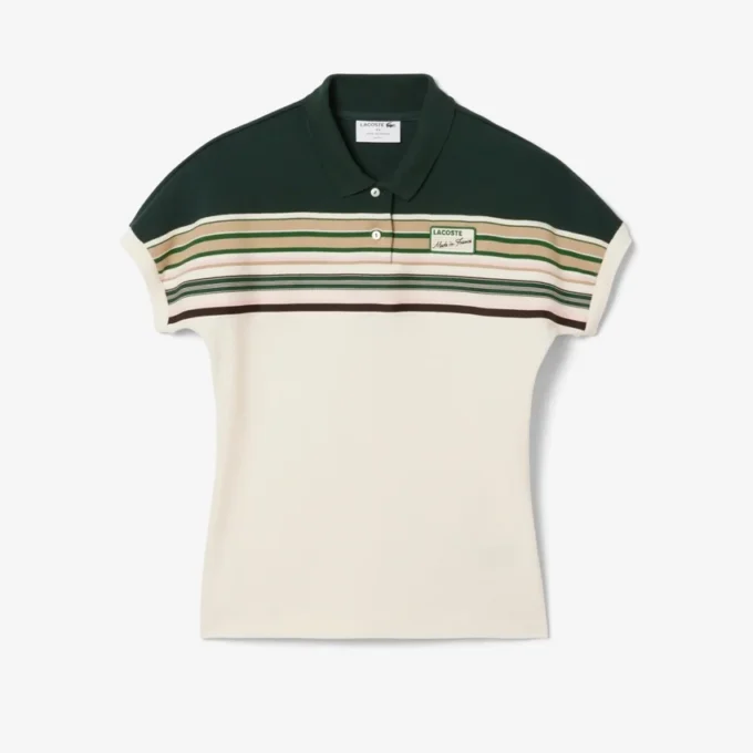 Damen-Poloshirt „Made in France“ in Slim Fit mit Streifen
