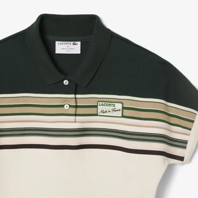 Damen-Poloshirt „Made in France“ in Slim Fit mit Streifen