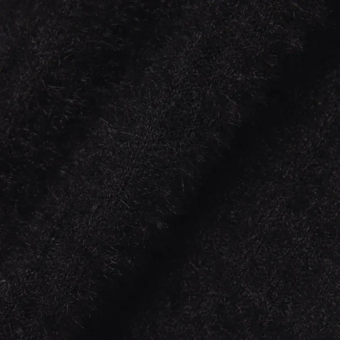Damen-Poloshirt mit schmaler Passform aus flauschigem Rippstrick