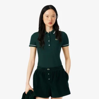 Damen-Poloshirt mit schmaler Passform und Zierdetails L.12.D